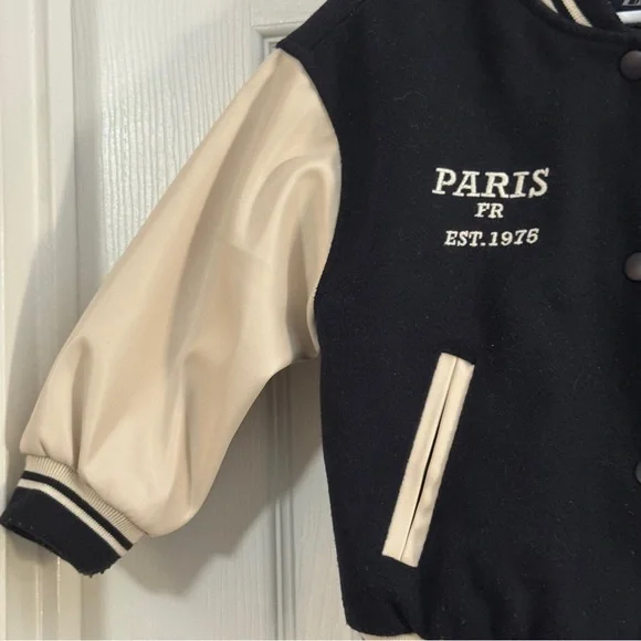 Zara Baby Girl Black and Cream Long Sleeve Jacket - Picture 4 of 12